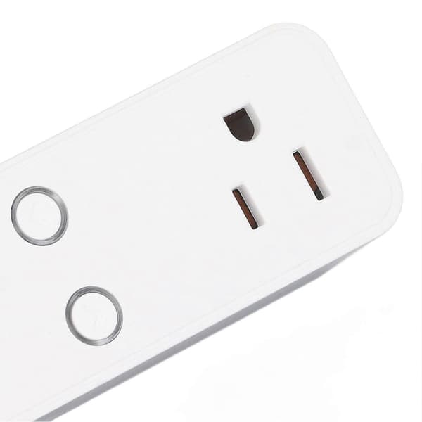 Dobbel Smartplugg WiFi Bluetooth-uttak Kompakt Kompatibel for Google Home Stemmestyring med Hylle 100-240V