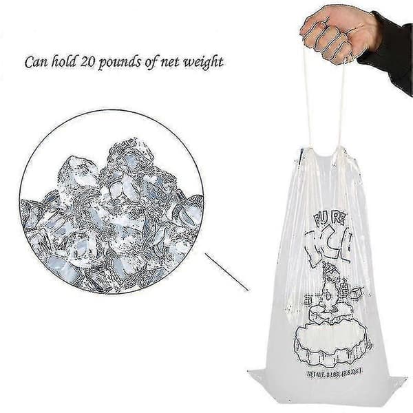 10 stk. isposer med slitesterk snørelukking, påfyllbare isoppbevaringsposer for grilling, camping, matboder, 9 kg
