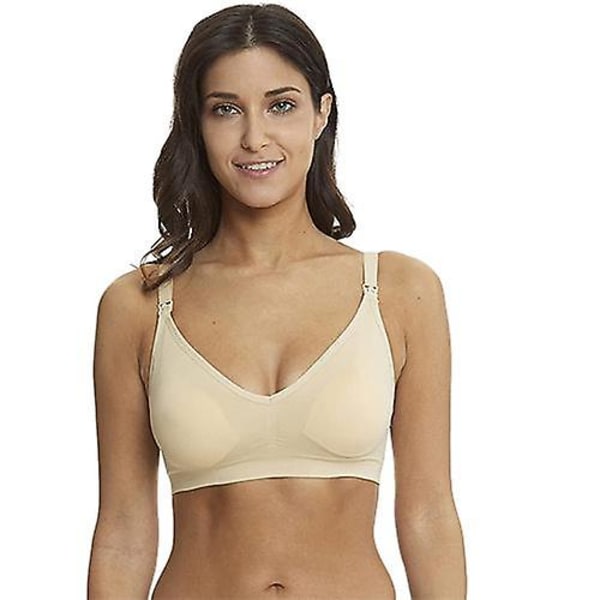 Djup V-hals Push Up Amningsbh inklusive clips Cream XL