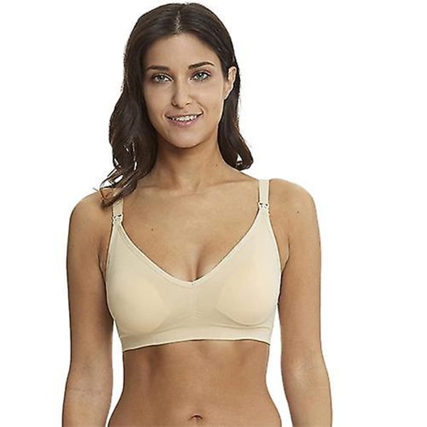 Syvä V-kaula Push Up -imetysliivit klipseillä Cream XL