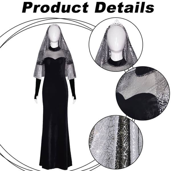 Hotel Elf 4 Mavis cosplay brudekjole Halloween Mavis bryllup Black M XL