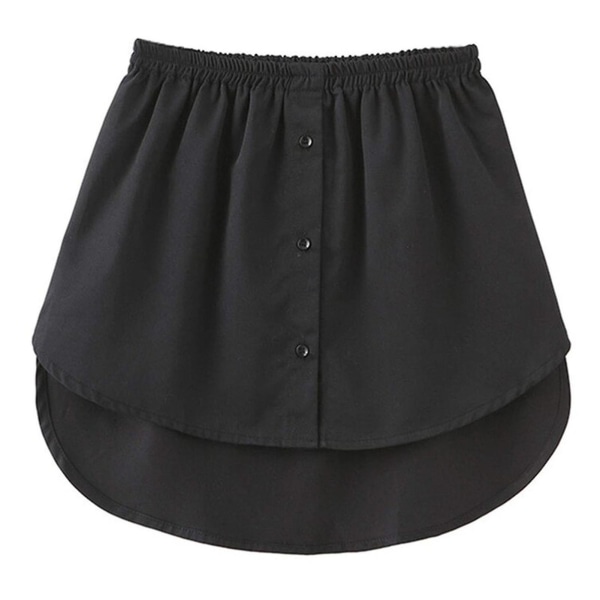 Skjortförlängare Justerbar skiktning Fake Tops Nedre svepfåll med resår i midjan Black 2XL