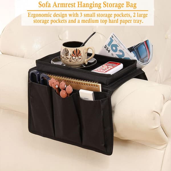 Armlene Organizer Sofa Oppbevaringslist Brett Multi-Lomme Telefon Maga