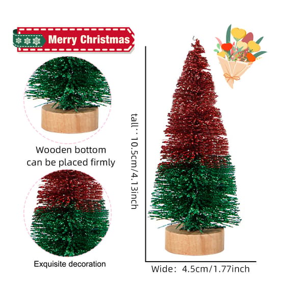 4st Mini julgransdekorationer Liten flaska Borstträd Red Green