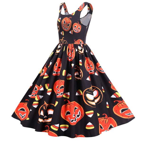 Lady leeveless Halloween Festklänning Rockabilly wing Dress G S