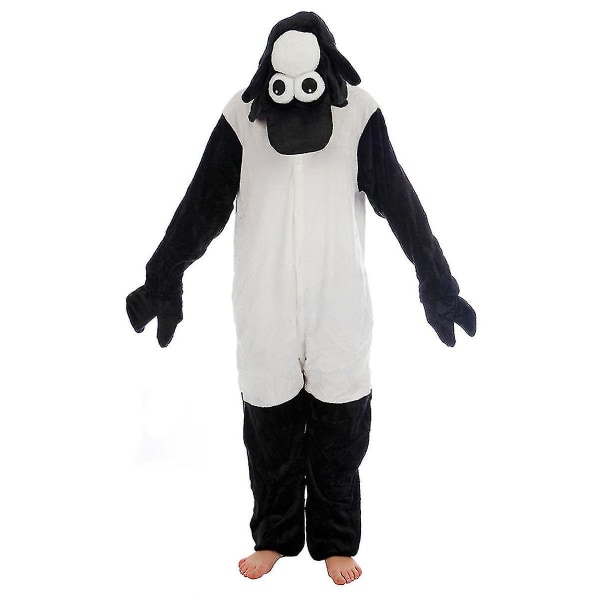 Halloween Unisex Fancy Dress Costume Hoodies Pajamas Sleep Wear Black Sheep L for 170 to 180cm