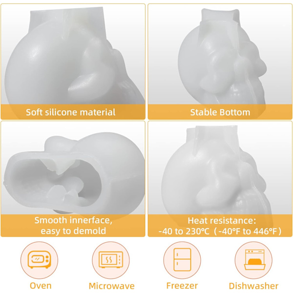 3D Skull Shape Molds Doftljusframställning Silikongips