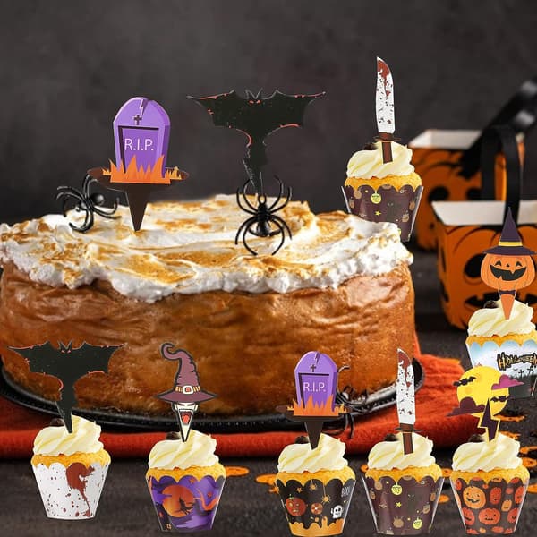 Halloween Cupcake Dekorationer Halloween Cupcake Toppers