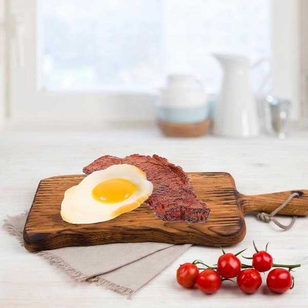 2 stk kunstig falsk biff realistisk simulering mat kunstig posjert egg fotorekvisitt
