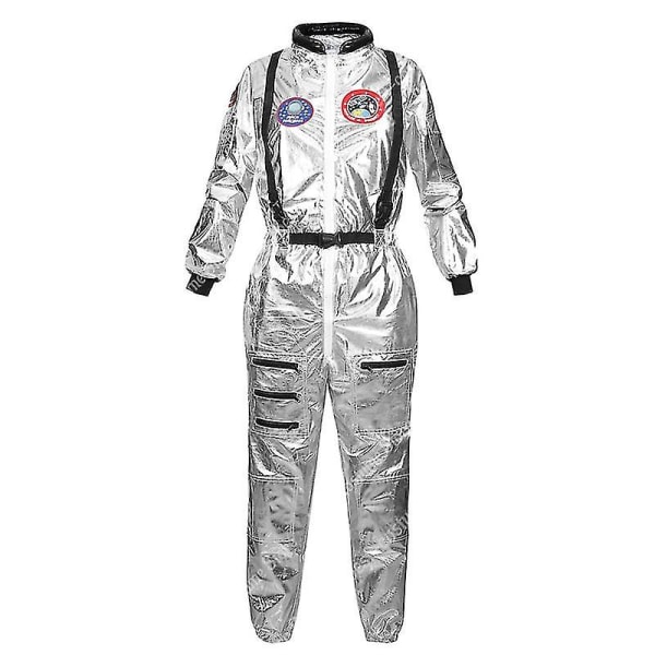 Astronautdräkt Herr Halloween-kostym för kvinnor Jumpsuits Astronautdräkt Cosplay-kostymer för vuxna men silver XL