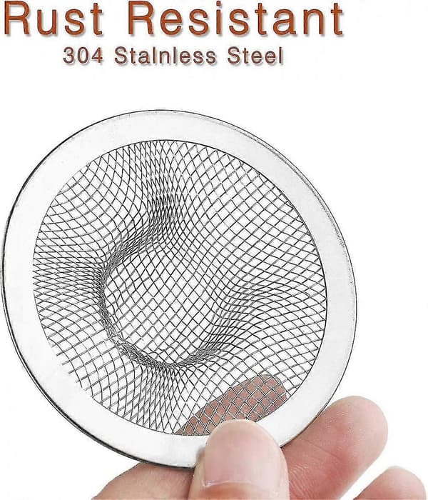 4 stk. Kraftig Slukrist i Rustfritt Stål, 7 cm Topp / 2,5 cm Maske Metall Vask Sil