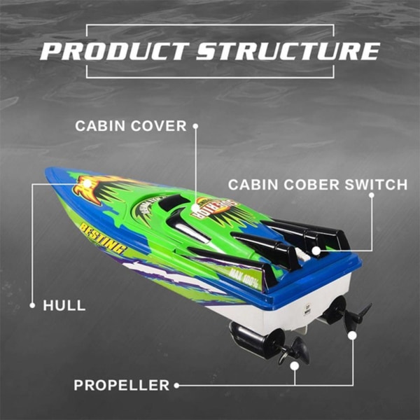 Rc Boat 30 Km/h High Speed Racing Uppladdningsbara batterier Remot red one-size