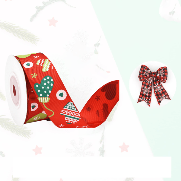 2 x julklappsband med julgransdesign style 1
