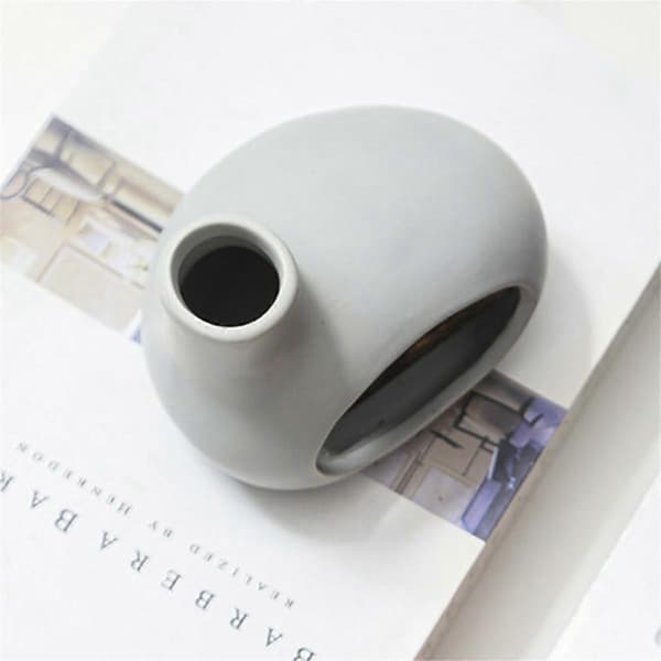 Keramisk holder - askefanger til pinde og salvie - unikt design til meditation, hvid