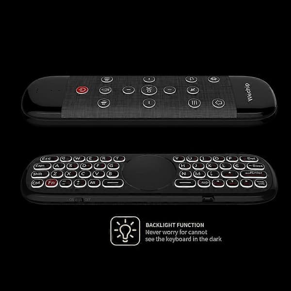 Wechip W2 Pro langaton näppäimistö 2.4G 3-in-1-toiminto ABS Air Mouse -kosketuslevynäppäimistö älytelevisioon