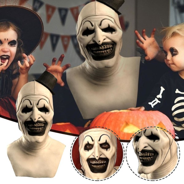 Halloween Skräck Rolig Latex Hel Huvudbonad Rolig Skräck Mask Leksaker Soulless Clown Mask
