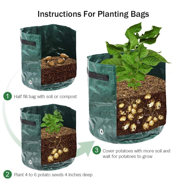 Växtpåse 5 Gallon Växtpåse Växtpåsar för potatis