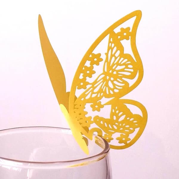 100 st Butterfly Namn Place Card Multipurpose dekorativa kortprydnad Light purple
