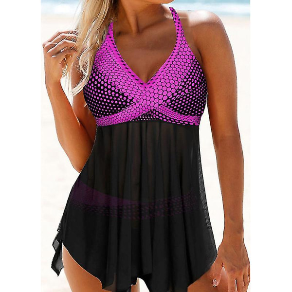 Damebadedrakter Plus Size Ryggløs polyesterbadedrakt for damer Ny 5XL
