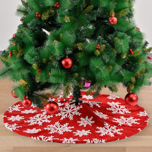 Christmas Tree Kjol Dubbellager Jacquard Cashmere Polar Bear 122cm red
