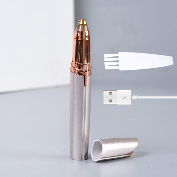 USB elektrisk øjenbrynstrimmer Makeupfri øjenbrynsepilator white
