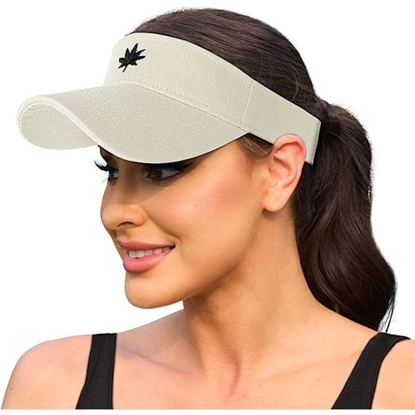 Solhatt för kvinnor, unisex- cap, broderad lönnlöv
