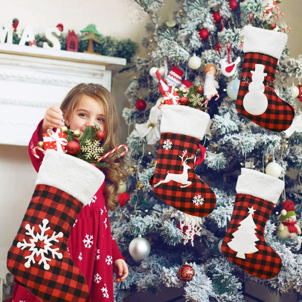 Julstrumpor 4st Snowman Rendeer Presentpåsar jul