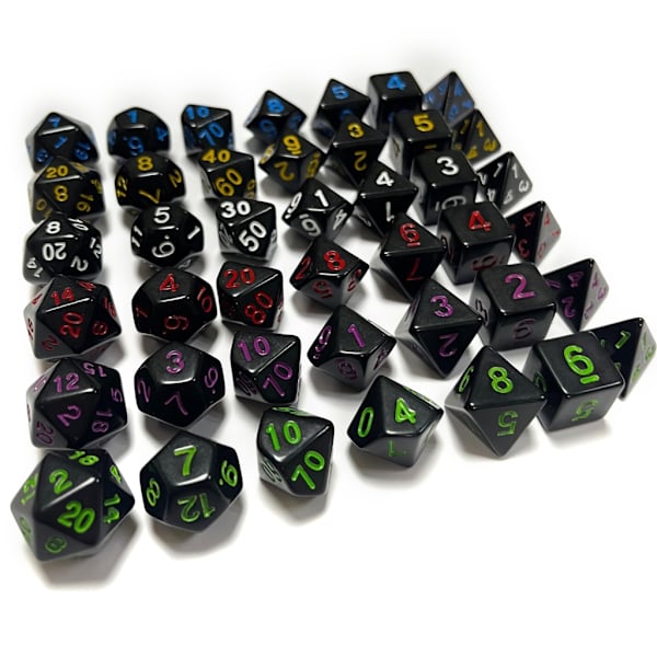 7 st DND-polyedriska tärningar RPG-tärningar för fängelsehålor-och-drakar, Pathfinder-MTG, D&D-rollspel, set Red