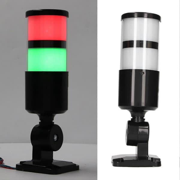 BERM LED Signallys 2 Farver Foldbar Industriel Maskinværktøj Advarselslampe Konstant Lys 12-24VDC Universal