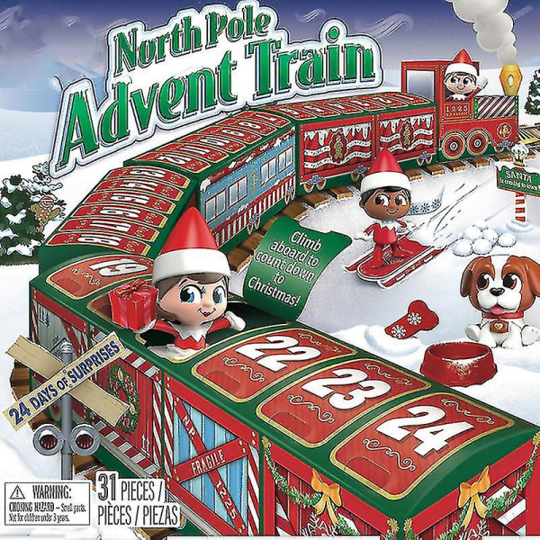 Jul adventskalender North Pole Elf Train Blind Box Ornaments Barnleksak