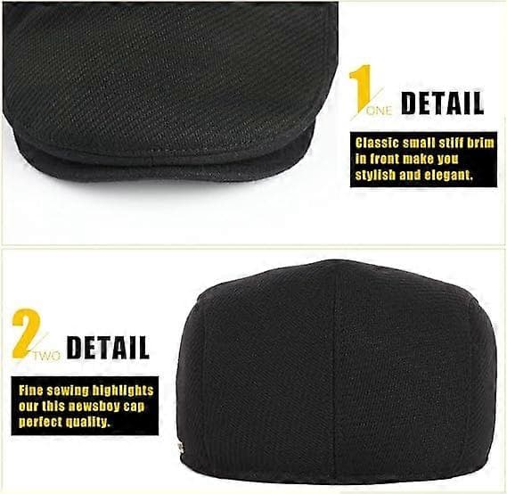 Herre Justerbar Flat Beret Caps Baker Boy Hatt Flate Caps Høst Vinter
