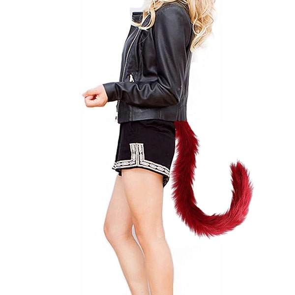 Fuskepels Rev Katt Kostyme Hale Halloween Julebord Kostyme Claret
