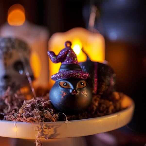 40 stk. Halloween pynteting - spøgelse edderkoppespind hat kat