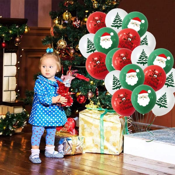 20 stk. lateksballonger til juleborddekorasjon, juleba