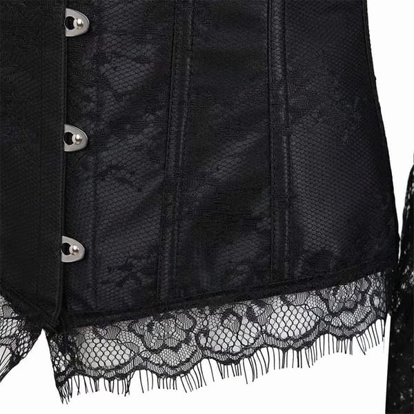 Korsetter för kvinnor Overbust Bustier Top Gothic Sexy Shoulder 8127black L