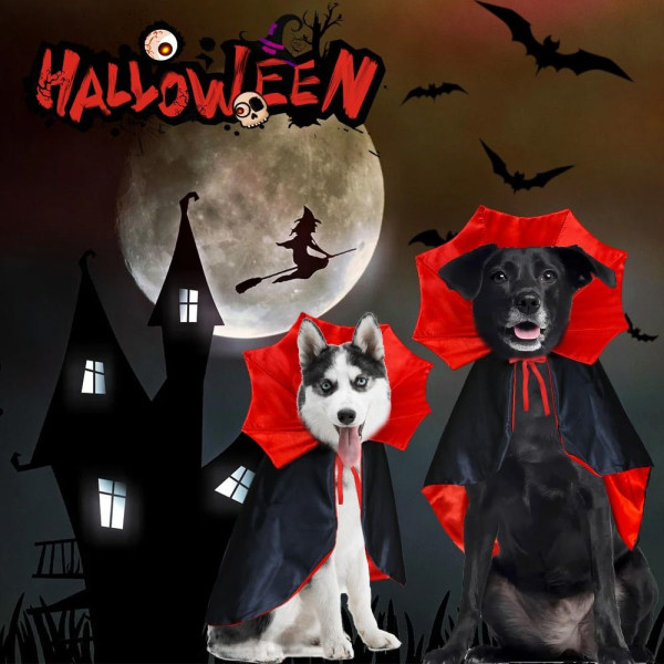 Hund Halloween Dräkter Hund Vampyr Kappa Dräkt