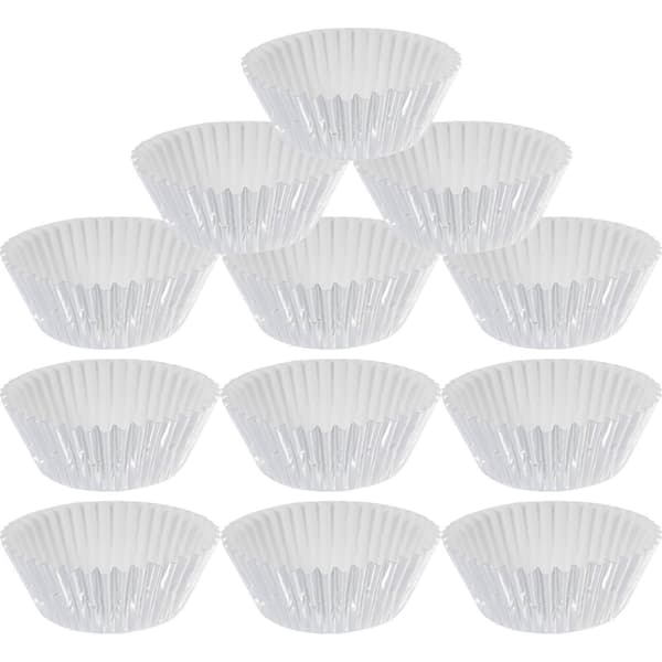 100 stk Tykkede aluminiumsfoliekopper, cupcakeformer, minikake- og muffinsformer, bakeformer (Sølv)