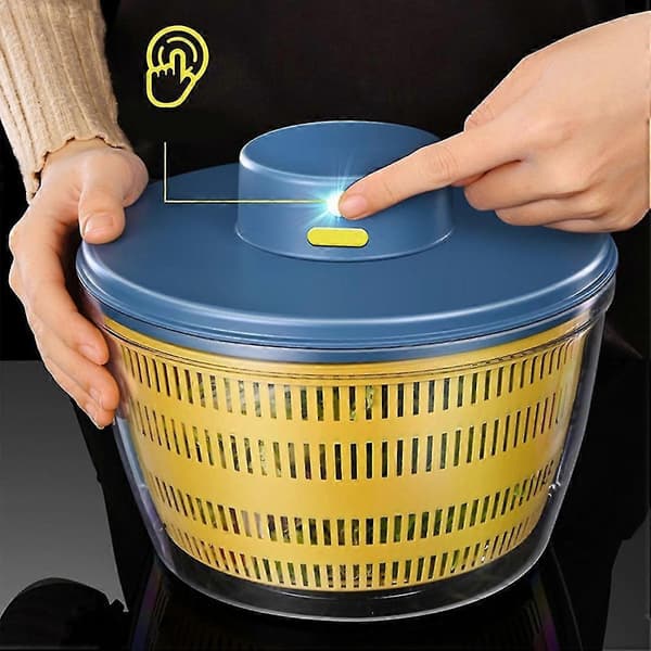 Elektrisk Salladsdehydrator Multifunktionell Fruktavloppskorg USB-laddning Kökstork