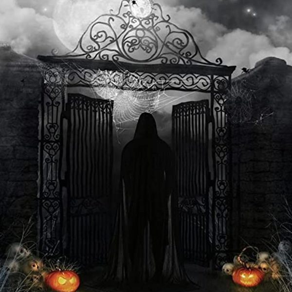 Hooded mantel Unisex vuxen mantel med huva Halloween jul Black L