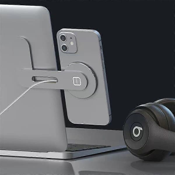 Magnetisk telefonholder - Sammenleggbart laptopstativ - Sølv
