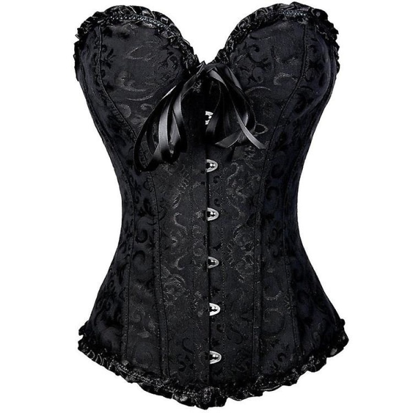 Jacquard-liivi muotoileva, olkaimeton korsetti Black L