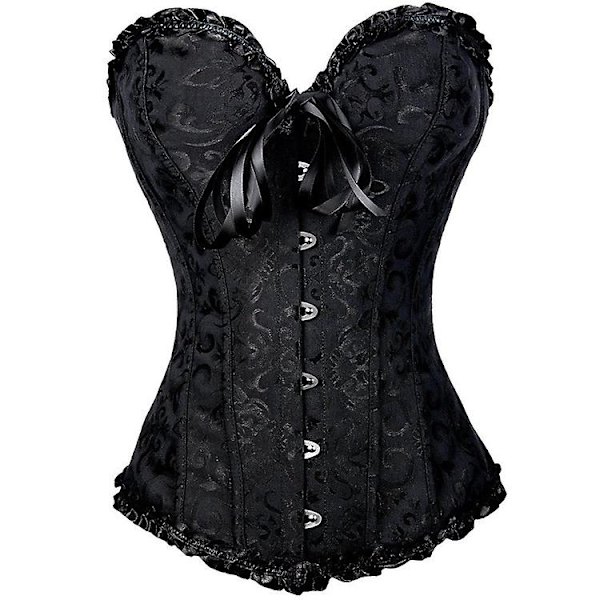 Jacquard vest shapewear, stropløs korset Black XS