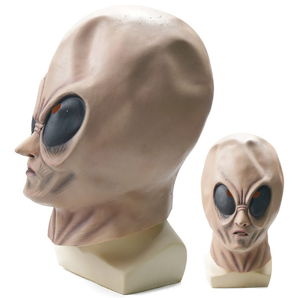 Halloween Alien Mask Skrämmande stora ögon helhuvudmask för fest