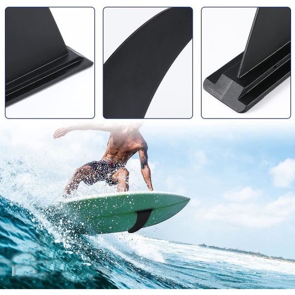 9\" surfebrettfinne, oppblåsbar paddleboardfinne, avtakbar longboard senterfinne med hurtigkobling for nybegynnere og proffer