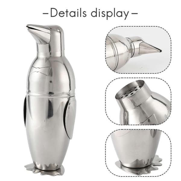 500 ml Shaker, Pingvin Rostfritt Stål Bar Bartender Drinkmixer Shakerkanna, Vinflaska, Vintillbehör-yu
