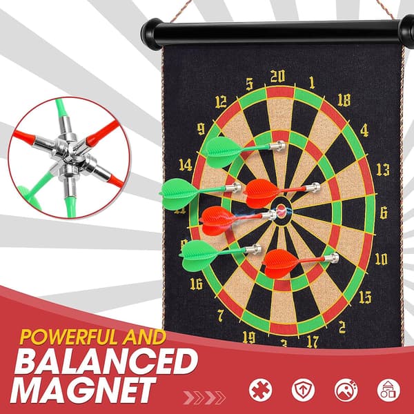 #Kraftig dobbeltsidig magnet 15'' darttavle sett med 6 stk piler#