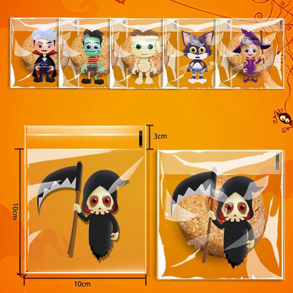 100 stk. Halloween Slikposer Slikkagepose MIX 6 STYLES MIX Mix 6 styles