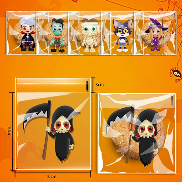 100kpl Halloween Karkkipussit Makeiskeksipussi MIX 6 TYYLIÄ MIX Mix 6 styles