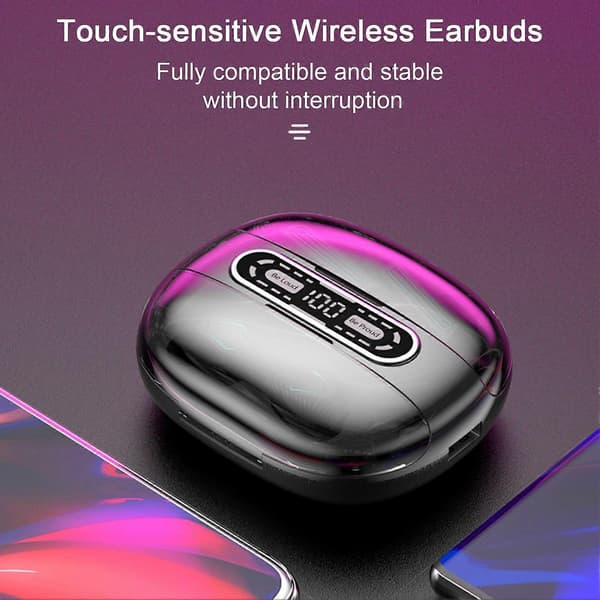 1 sett trådløse øretelefoner To par Bluetooth-kompatible hodetelefoner Strømdisplay In-ear ørepropper for musikk og samtaler