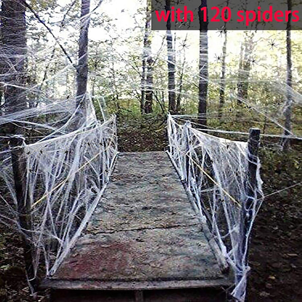 Moon Boat Fake Spider Web Cobweb Party Decorations Rekvisita 1000